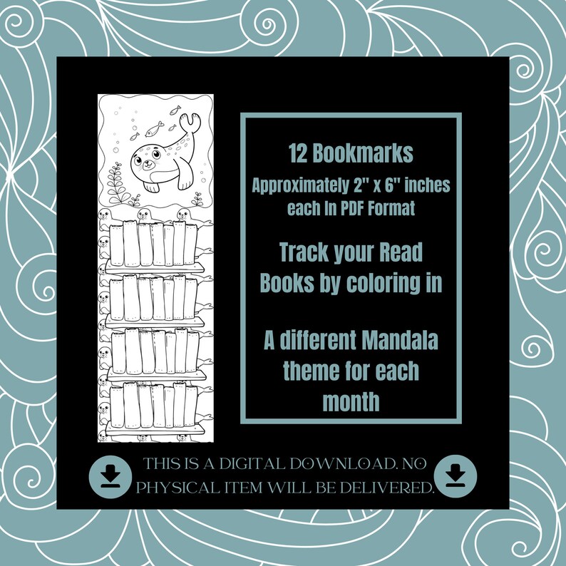12 CUTE Printable Kids Bookshelf Bookmarks, Monthly Reading Tracker ...