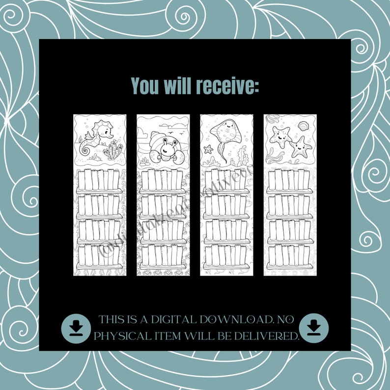 12 CUTE Printable Kids Bookshelf Bookmarks, Monthly Reading Tracker ...