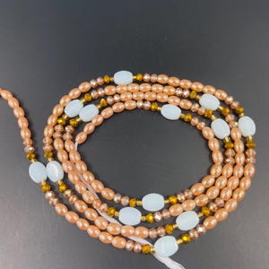 Tie on Waist beads, waist beads with crystals, luxury African waist beads, waist adornment, body jewelry, waist beads for weight tracking.