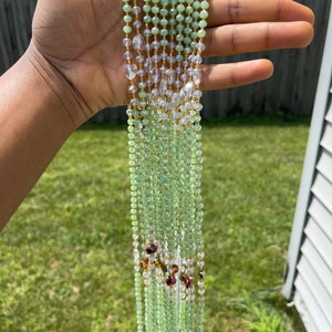 Tie on Waist beads, waist beads with crystals, luxury African waist beads, waist adornment, body jewelry, waist beads for weight tracking.