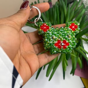 handmade beaded keychain, beaded heart keychain, unique beaded keychain, love charm, unique and stylish keychains, purse charms,