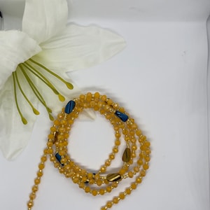Tie on Waist beads, waist beads with crystals, luxury African waist beads, waist adornment, body jewelry, waist beads for weight tracking.