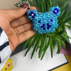 handmade beaded keychain, beaded heart keychain, unique beaded keychain, love charm, unique and stylish keychains, purse charms,