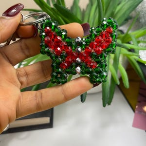 handmade beaded keychain, beaded heart keychain, unique beaded keychain, love charm, unique and stylish keychains, purse charms,