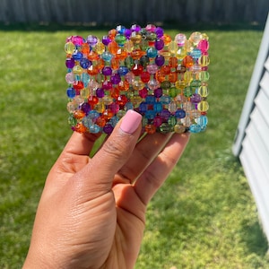 CARTERA Cartera de mujer TARJETERO CRISTAL Tarjetero de punto Cartera con cuentas Tarjetero con cuentas Cartera de lujo Monedero de mujer Regalo para ella