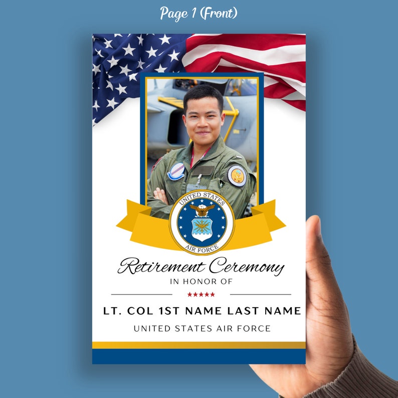 Lt. Col Air Force Retirement Ceremony Program Template Party Military