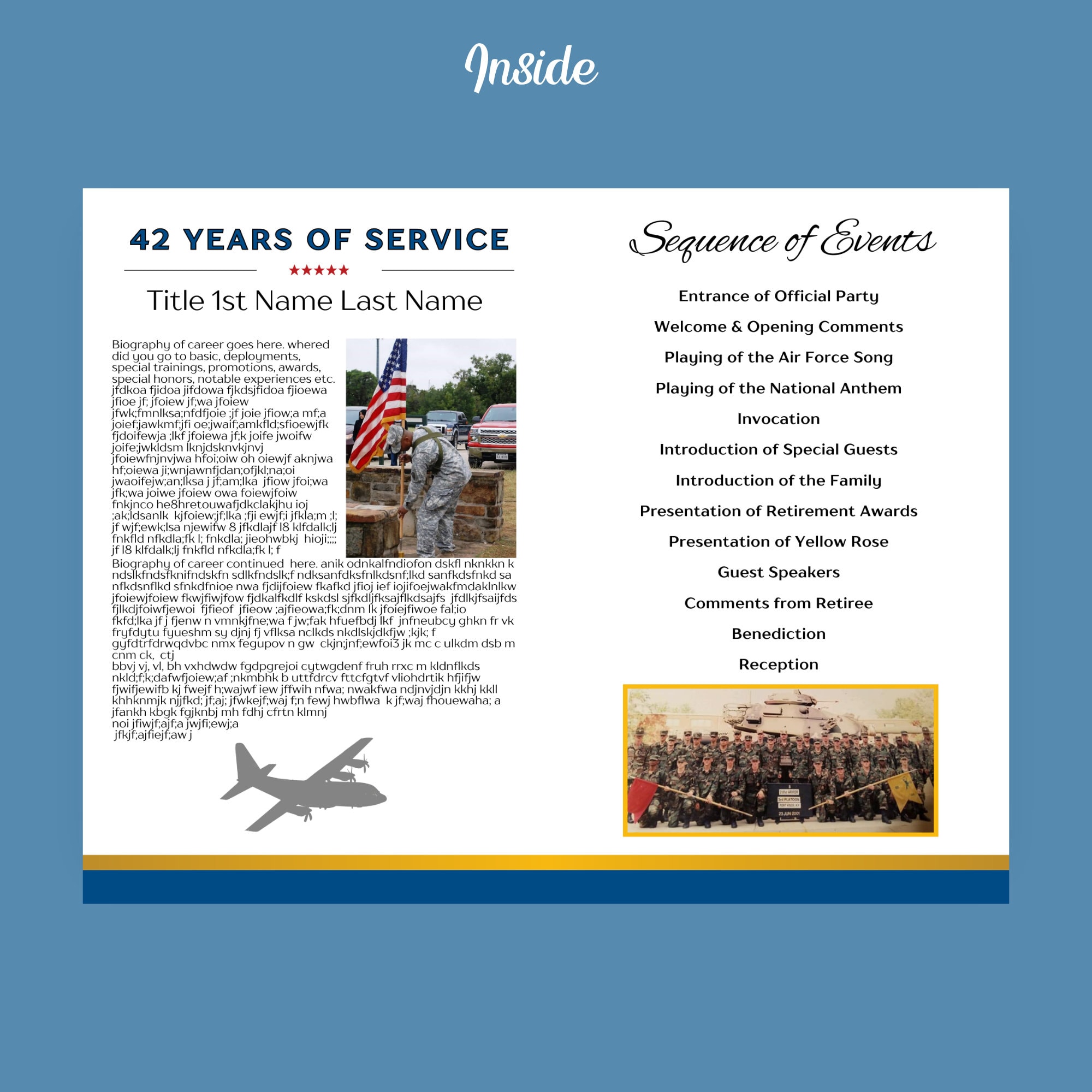 Air Force Civilian Retirement Ceremony Program Template Party Military ...