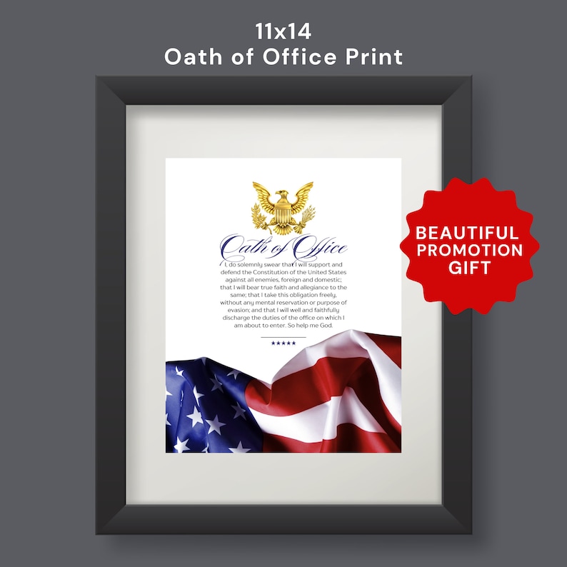 Oath of Office 11x14 PRINT Commissioned Officer Oath for US Army, Navy
