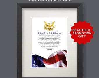 Oath of Office 11x14 PRINT Commissioned Officer Oath for US Army, Navy, Marine, Air Force, Space Force, Coast Guard -Sans Font