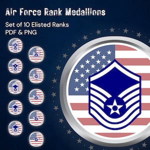 Air Force Enlisted Rank Medallions Digital Image Files