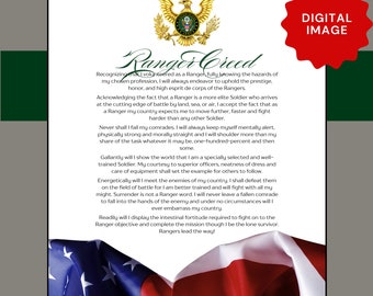 Army Ranger Creed Digital Image Print 4:5 ratio 8x10, 16x20, 24x30 & fits 11x14