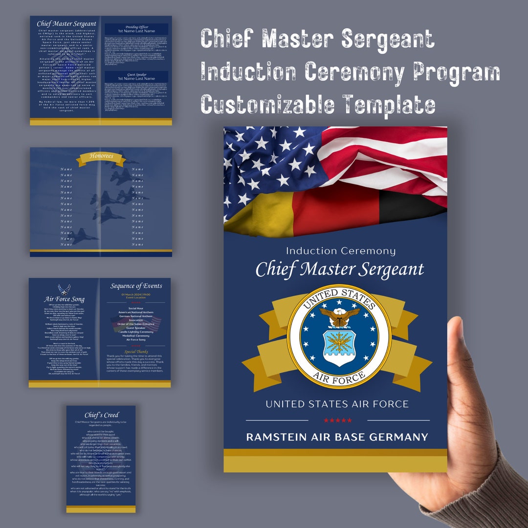 Air Force Cheif Induction Ceremony Program Template 8 Page Bi-fold ...