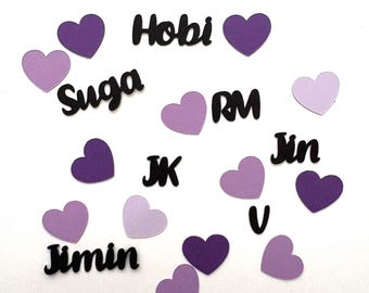 BTS Members Borahae Hearts Confetti Party Decorations Concert Freebies