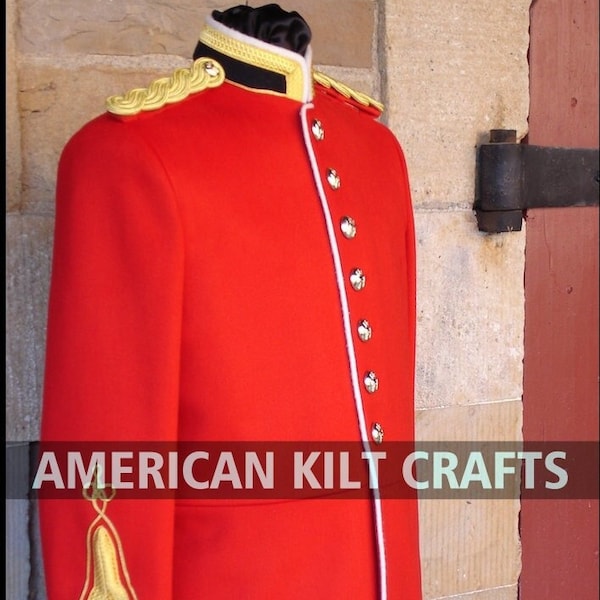 New Men's Red Royal British war jacket - Anglo Zulu civil war jacket -  British Fashion war Tunic Coat - Vintage Officers Tunic Circa jacket