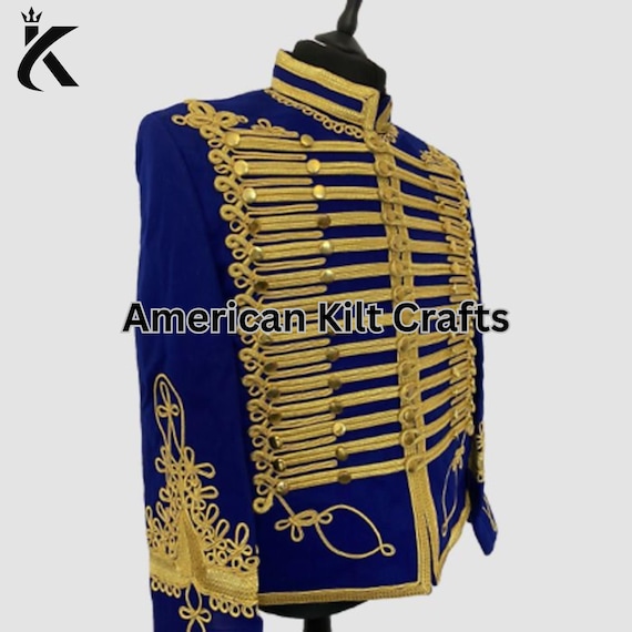 Custom Made Napoleon Military Jacket for Men – 100% Wool Blue Coat