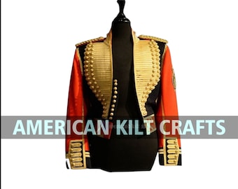 Michael Jackson Leave Me Alone Military Jacket | Mens Fashion Military Style Jacket | Officer gold Braiding Jacket | Ladies Hussar Jacket