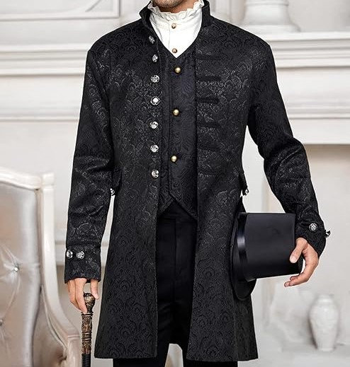 Chaqueta de frac victoriana gótica steampunk para hombre: disfraz