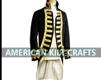 1795-1812 Full Dress Admiral Frock Coat | Napoleonic Tailcoat | Captain Frock Coat | British Civil war jacket | Gothic Steampunk Tailcoat