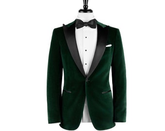 Chaqueta de fiesta verde premium para hombre / Blazer entallado / Chaqueta de esmoquin / Blazer de un botón / Chaqueta de cena / Chaqueta de novio para boda