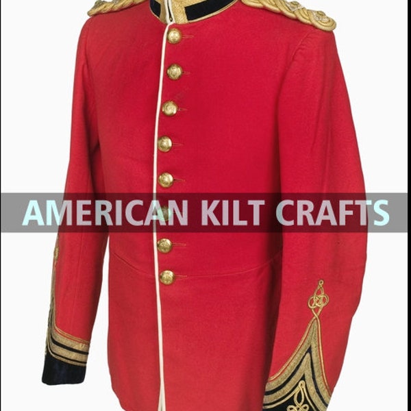 1879 Men's Red British Anglo Zulu Civil War Jacket \ Coat - Vintage Officer Tunic Coat - Hussar Fashion Coat - British Soldier's Uniform