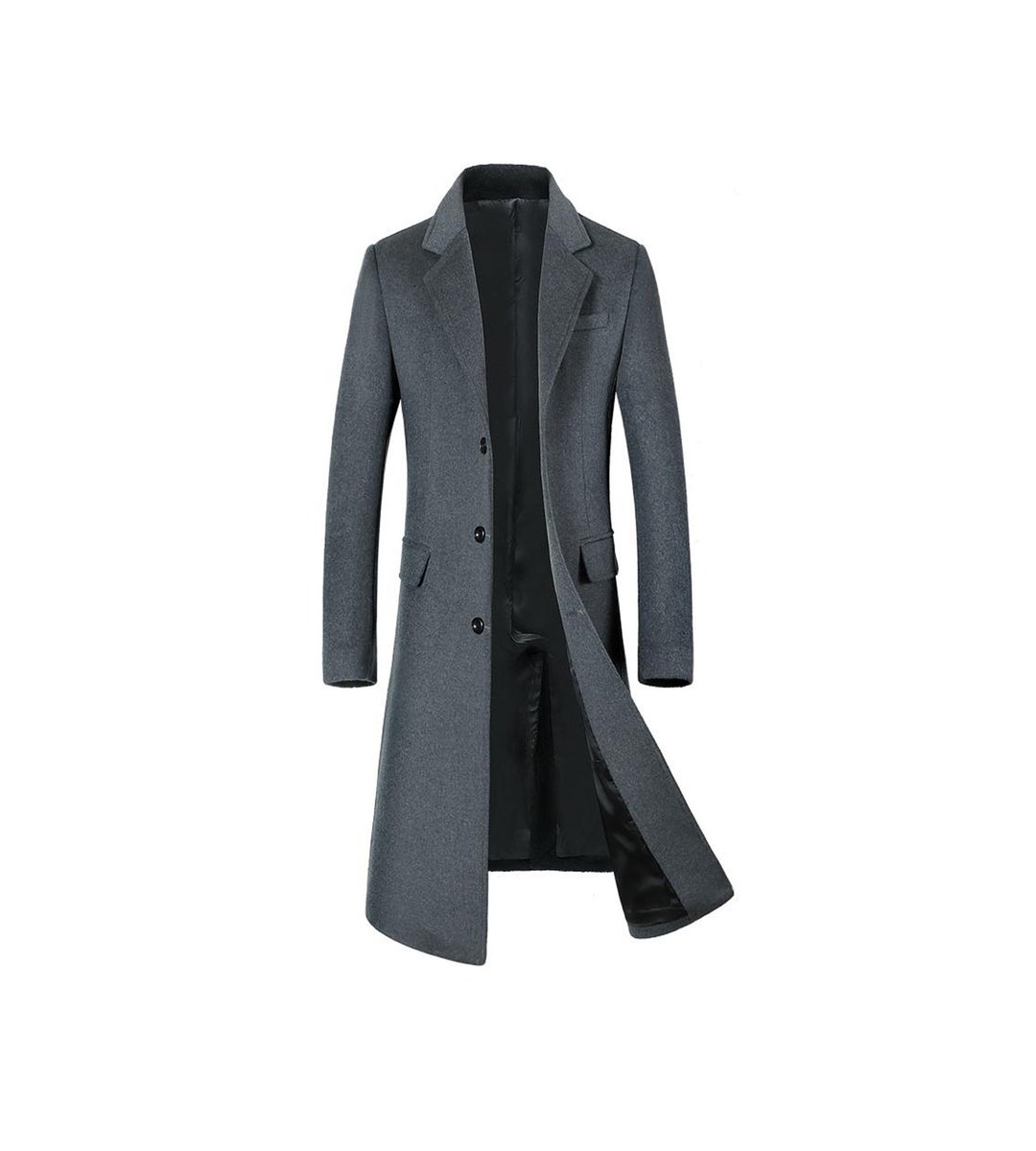 Mens Gray Long Overcoat Vintage Long Trench Coat for Men Mens Business ...