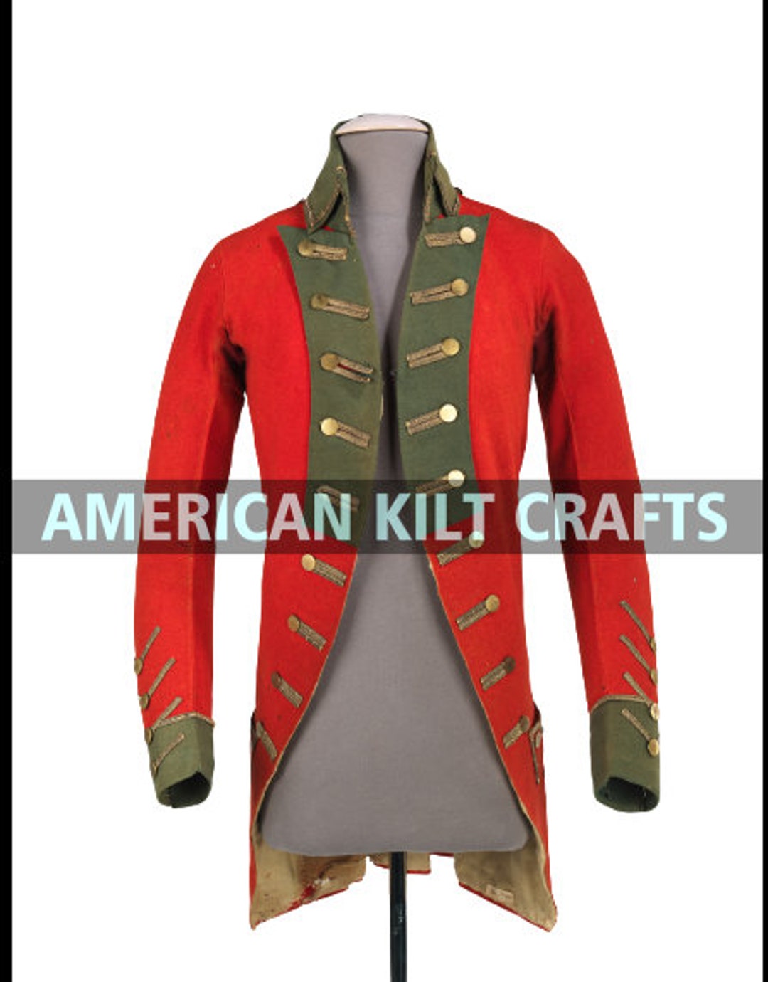 Militia War 1776-1783 Brown Colonial Wool Men Tail Military Jacket Fast  Shipping