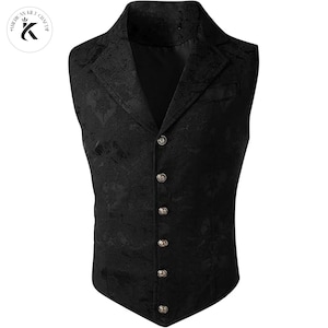 Men Victorian Suit Vest - Elegant Steampunk Gothic Waistcoat for Dress Up, Perfect Gift for Halloween or Retro Fashion Lovers