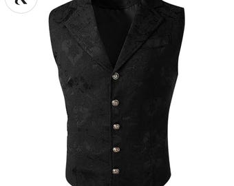 Chaleco victoriano para hombre: elegante chaleco gótico steampunk para disfrazarse, regalo perfecto para Halloween o amantes de la moda retro.