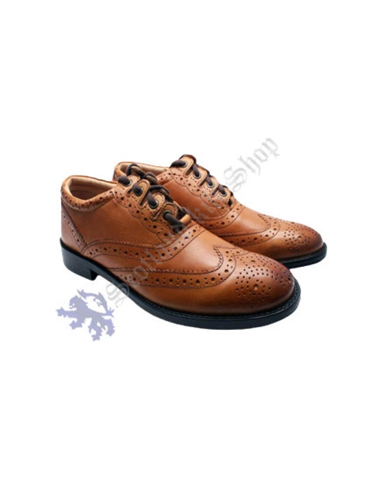 Brown Scottish Ghillie Brogue Kilt 