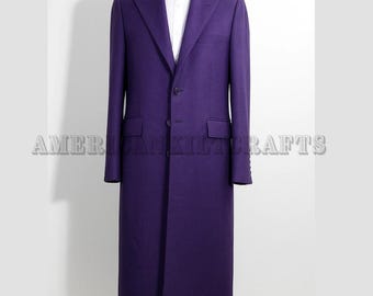 Dark Knight Joker Purple Trench Coat – Classic Long Wool Costume Jacket for Halloween, Cosplay & Comic Con