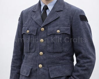 Andra världskriget 1942 RAF OA-tunikainspirerad jacka | Uniformsstil från Royal Air Force | Brittisk militär ulltunika