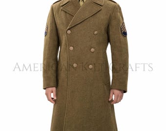 Reproduction US Army 1907 Overcoat: Olive Green Wool, WWI Style - Etsy
