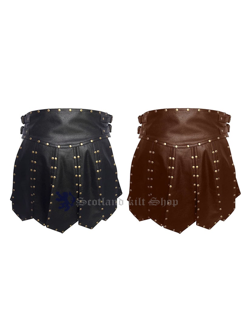 Real Cow Leather Warrior Kilt | Pride Walk Costume Leather Kilt | Steampunk Kilt Gladiator Fighters Kilt | Traditional Kilt Roman Style Kilt