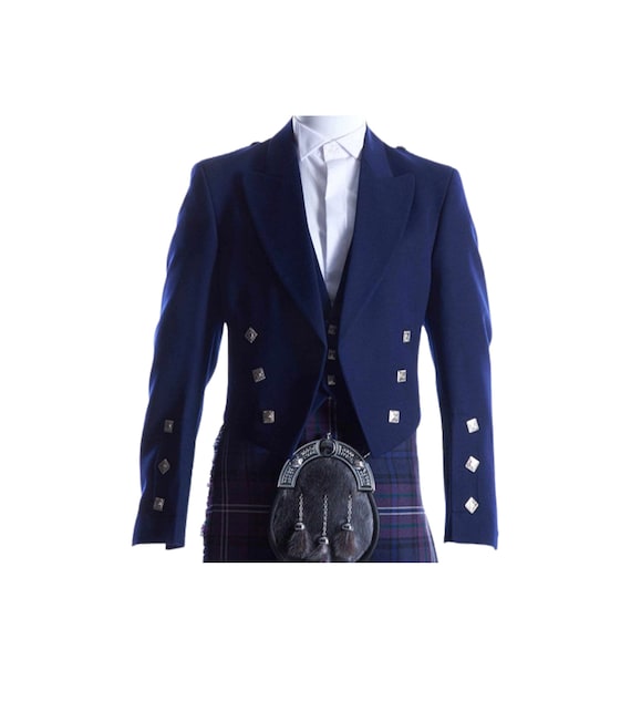 Scottish Blue Prince Charlie Kilt Jacket With Vest for Mens Highland Wedding Kilt Jackets Tuxedo Jacket Charlie Coat Scottish Jacket Etsy