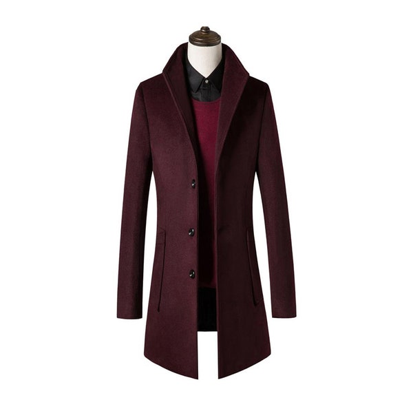 Men's Mid-length Trench Coat - Casual Business Overcoat