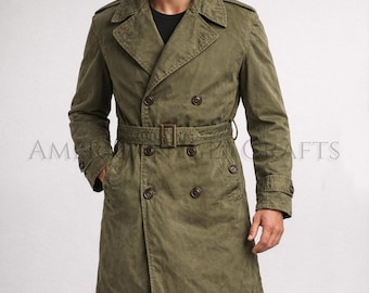 VTG WWII French MILITARY Motorcycle Dispatch Rider Overcoat Trench
