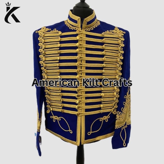 Custom Made Napoleon Military Jacket for Men – 100% Wool Blue Coat