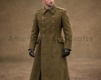 WW2 British Army Wool Greatcoat: 1940 Pattern Dismounted Overcoat