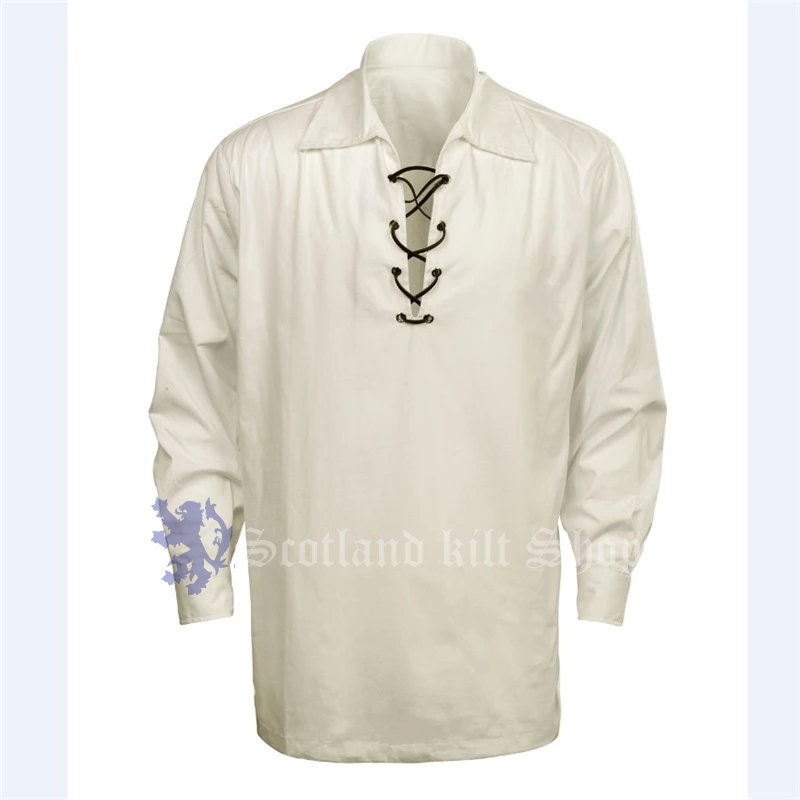 Aazon.co: Daupanzees Ens Scottish Jacobite Ghillie Kilt Shirt Casual...