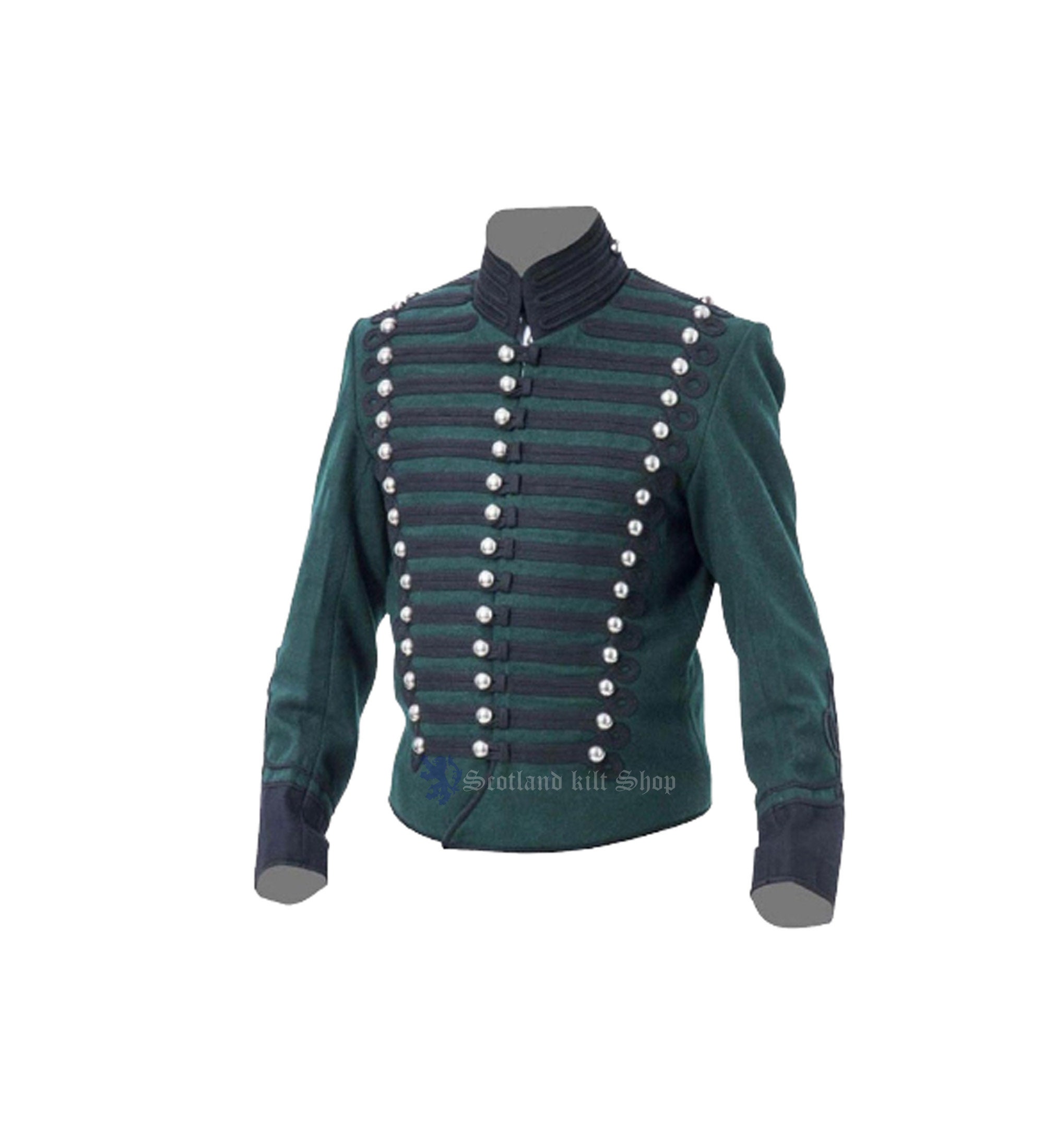 Green Military Hussar Jacket - Napoleonic Uniforms