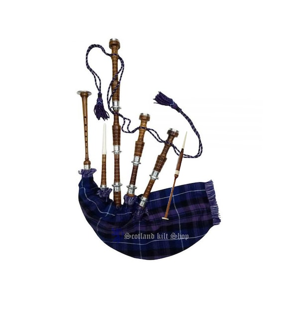 Scottish Great Highland Rosewood Bagpipes Gold Amounts With Hard