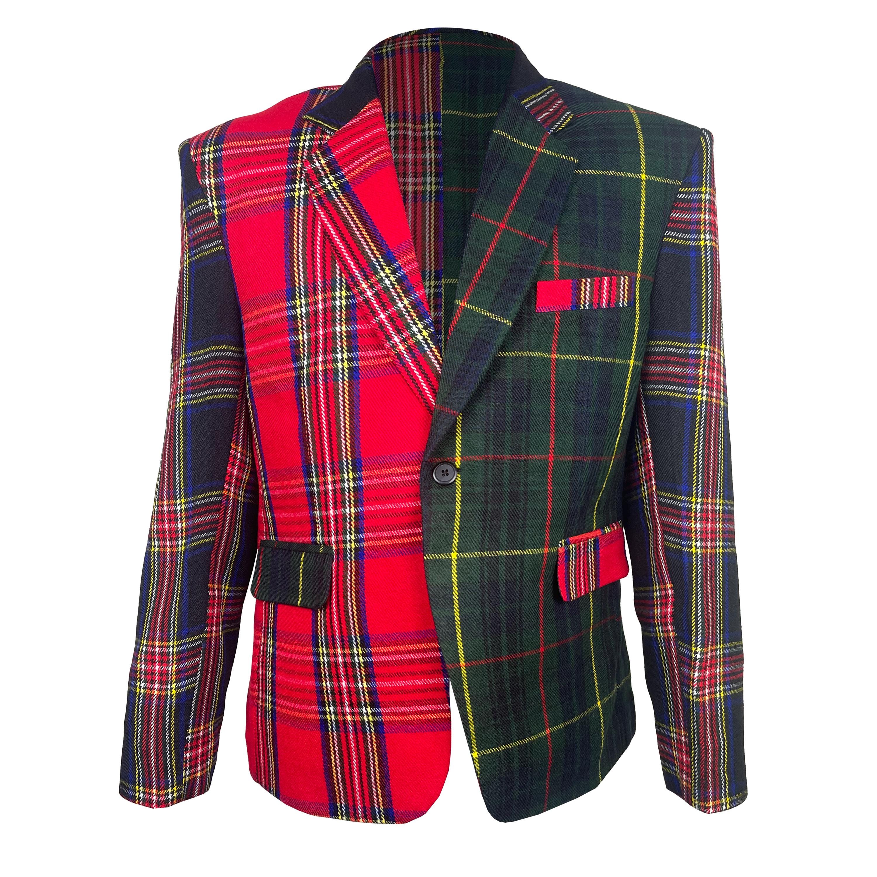 Red Tartan Blazer Etsy Ireland