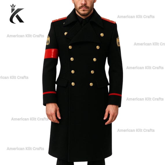 Michael Jackson Military Trench Coat – Vintage Long Black Wool