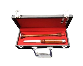 Professional Brown Great Scottish Bagpipe Practice Chanter | Beginners Practice Chanter with 2 Reeds Hard Case | Highland Musical Instrument