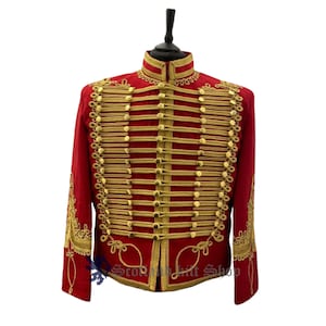 Red Napoleonic Jimmie Hendrix Military Style Tunic Plessie