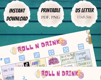 DRUNK DICE | Drinking Games for Adults |  Fun Party Games for Adults | Girls Night Out Games | Bachelorette Party Games | Drink | Digital