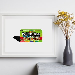 Mike and Ike Mega Mix Sour! Printable Wall Art, Gallery Wall Decor, Candy Painting, Colorful Candy Print, Digital Print Home Decor Art