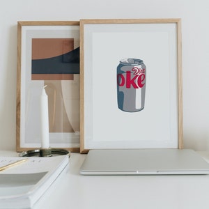 Diet Coke Printable Wall Art - Original, Gallery Wall Decor, Diet Coke Painting, Colorful Soda Can Print, Digital Print Home Decor Art