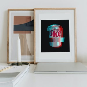 Psychedelic Diet Coke #2 Printable Wall Art, Gallery Wall Decor, Diet Coke Painting, Colorful Soda Can Print, Digital Print Home Decor Art