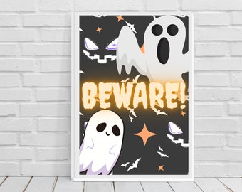 Halloween Sign, Halloween Printable Sign, Trick or Treat Sign, US Letter Size